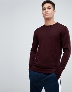 Бордовый джемпер из 100% мериносовой шерсти с круглым вырезом Lindbergh - Красный