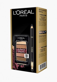 Набор для макияжа глаз LOreal Paris LOreal Мини-палетка теней для век "La Petite Palette" и карандаш для глаз "Color Riche" Le Smoky, оттенок 201, Итальянский эспрессо в подарок