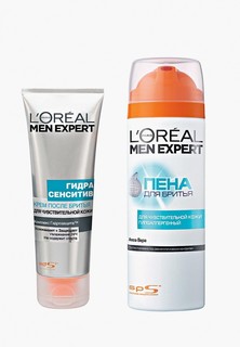 Набор для бритья LOreal Paris LOreal "Men Expert": пена для бритья, гипоаллергенная, 200 мл и крем после бритья для чувствительной кожи, 75 мл