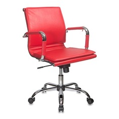 Кресло руководителя БЮРОКРАТ Ch-993-Low, на колесиках, искусственная кожа, красный [ch-993-low/red]