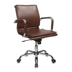 Кресло руководителя БЮРОКРАТ Ch-993-Low, на колесиках, искусственная кожа, коричневый [ch-993-low/brown]