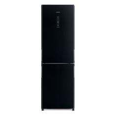 Холодильник HITACHI R-BG410 PU6X GBK, двухкамерный, черное стекло