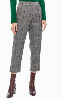 Хлопковые укороченные брюки в клетку Silvian Heach