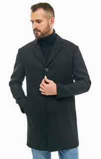 Черное демисезонное пальто с застежкой на пуговицы Sisley