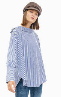 Хлопковая блуза оверсайз в полоску Silvian Heach