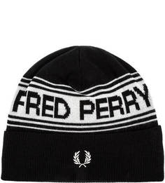 Шерстяная шапка мелкой вязки с отворотом Fred Perry