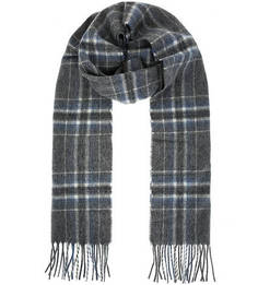 Серый шерстяной шарф в клетку Barbour