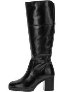 Зимние кожаные сапоги на каблуке Geox