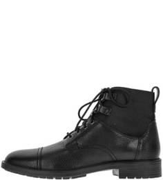 Черные кожаные ботинки с каблуком Geox