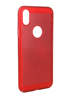 Аксессуар Чехол BROSCO Perforated для APPLE iPhone X Red IPX-HOLE-RED