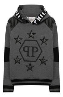 Хлопковое худи с отделкой Philipp Plein
