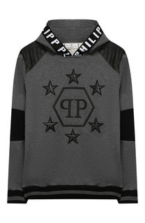 Хлопковое худи с отделкой Philipp Plein