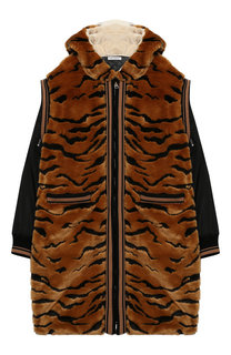 Пальто на молнии с отделкой и декоративным капюшоном Dolce & Gabbana