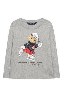 Хлопковый лонгслив с принтом Polo Ralph Lauren