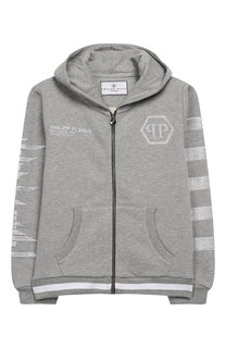 Хлопковый кардиган на молнии с капюшоном Philipp Plein