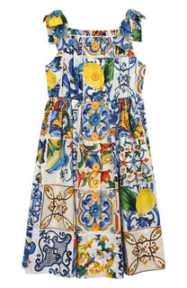 Хлопковый сарафан с бантами Dolce & Gabbana