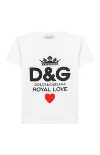 Хлопковая футболка с надписью Dolce & Gabbana