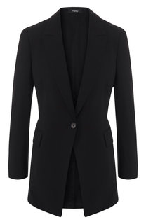 Приталенный однотонный жакет из шерсти Theory