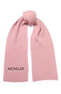 Шерстяной шарф с логотипом бренда Moncler
