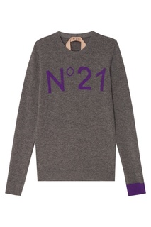 Серый джемпер с логотипом No21