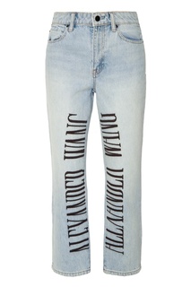 Голубые джинсы с принтом T by Alexander Wang