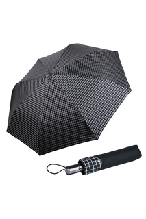 Черный складной зонт "Клетка гипс" Goroshek