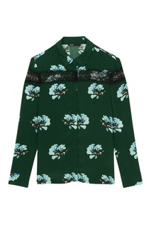 Блузка с принтом и кружевной отделкой Maje