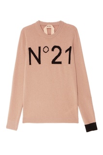 Розовый джемпер с логотипом No21