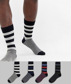 Набор из 4 пар носков в полоску Jack & Jones Premium - Черный