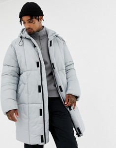 Серая куртка-пуховик в стиле oversize ASOS DESIGN - Серый