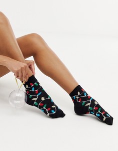 Новогодние носки с елочными шарами ASOS DESIGN - Черный