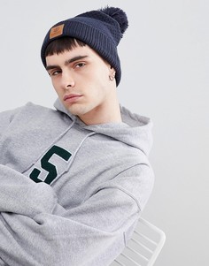 Темно-синяя шапка-бини с помпоном Element Dusk - Темно-синий