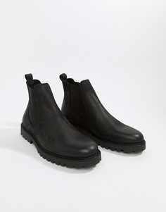 Черные кожаные ботинки челси Zign - Черный