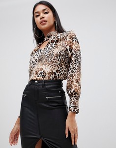 Блузка с леопардовым принтом Lipsy - Мульти