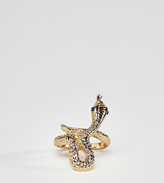 Броское золотистое кольцо со змеей Glamorous - Золотой