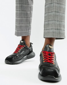 Черные кроссовки с камуфляжным принтом Mercer W3RD Nappa - Черный