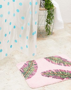 Мягкий коврик для ванной с принтом банановых листьев Elizabeth Scarlett - Мульти