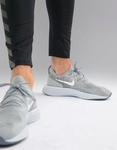 Серые трикотажные кроссовки Nike Running Epic React Flyknit aq0067-002 - Серый