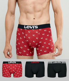 Новогодний подарочный набор из 3 боксеров-брифов Levis - Мульти