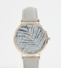 Часы с кожаным ремешком Reclaimed Vintage Inspired эксклюзивно для ASOS - Серый