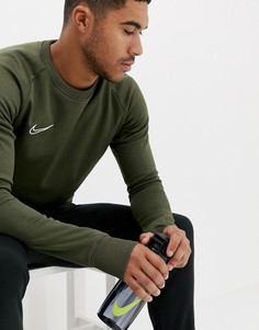 Свитшот цвета хаки Nike Football Academy Therma AO9189-325 - Зеленый