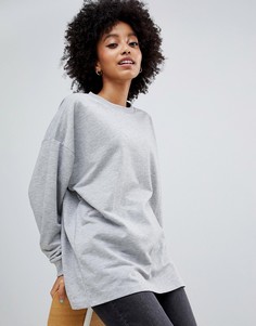 Серый свободный oversize-свитшот ASOS DESIGN - Серый