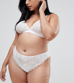 Кружевные стринги ASOS DESIGN Curve Roxy - Белый