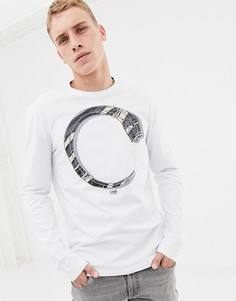 Белая футболка со змеиным принтом Cavalli Class - Белый