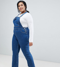 Выбеленный джинсовый комбинезон с расклешенными штанинами ASOS DESIGN Curve - Синий