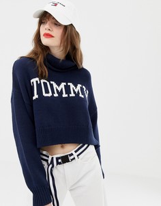 Свитшот с высоким воротником и логотипом Tommy Jeans - Черный