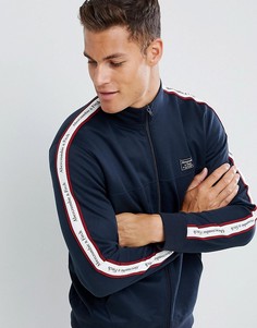 Темно-синяя спортивная куртка с фирменной лентой по бокам Abercrombie & Fitch - Темно-синий