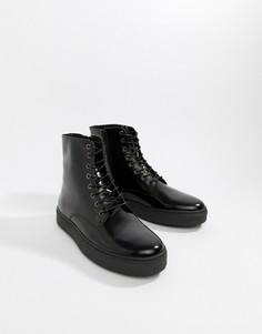 Черные блестящие ботинки на шнуровке Zign - Черный