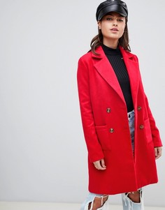 Красное двубортное пальто PrettyLittleThing - Красный