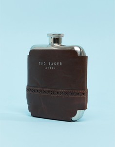 Плоская фляжка с коричневым чехлом Ted Baker - Коричневый